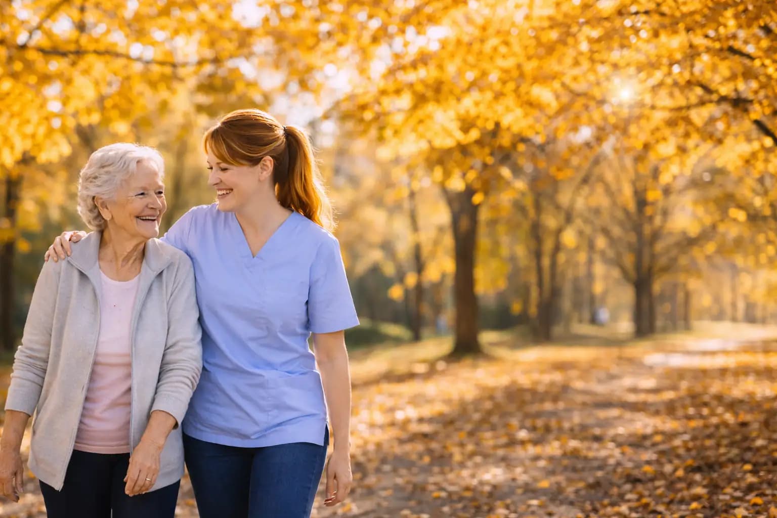 Prywatna opieka nad seniorami w domu — jesiennie.pl Poznań, Wrocław, Łódź